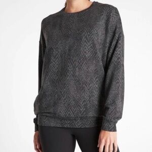 Athleta Studio to street‎ all over print size small athletic pullover sweater